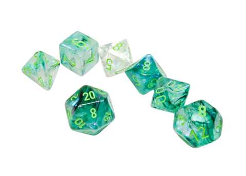 Chessex Borealis Luminary Polyhedral 7-Die Set - Kelp/Light Green - зарчета