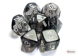 Chessex Translucent Polyhedral 7-Die Set - Smoke/White - зарчета