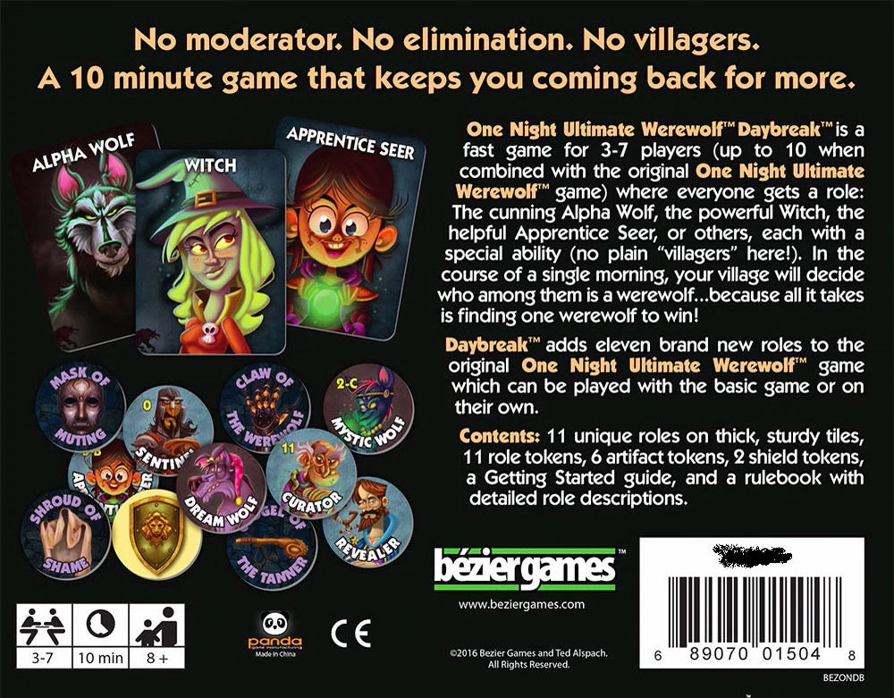 one night ultimate werewolf daybreak board game