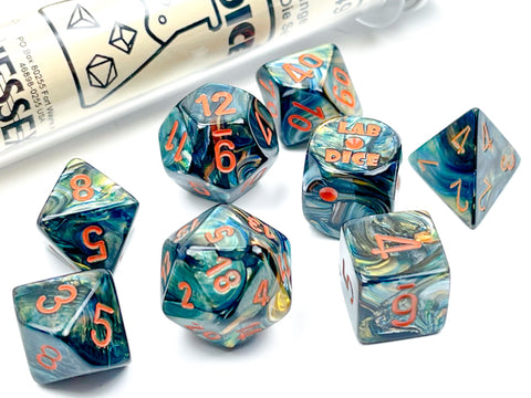 Chessex Lustrous Polyhedral 7-Die Set - Alpestris/Orange - зарчета