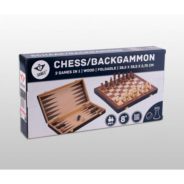 Комплект за шах и табла 38х38х2.5 см