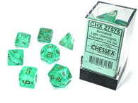 Chessex Borealis Luminary Polyhedral 7-Die Set - Light Green/Gold - зарчета