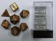 Chessex Glitter Polyhedral 7-Die Set - Gold/Silver - зарчета
