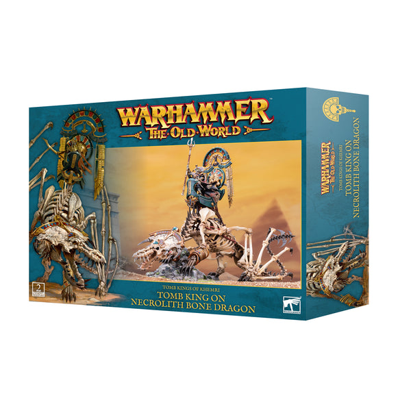 Warhammer Old World: Tomb King on Necrolith Bone Dragon - миниатюри