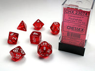 Chessex Translucent Polyhedral 7-Die Set - Red/White - зарчета
