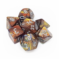 Chessex Lustrous 7-Die Set - Gold with silver - зарчета