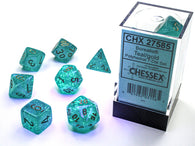 Chessex Borealis Luminary Polyhedral 7-Die Set - Teal/Gold - зарчета