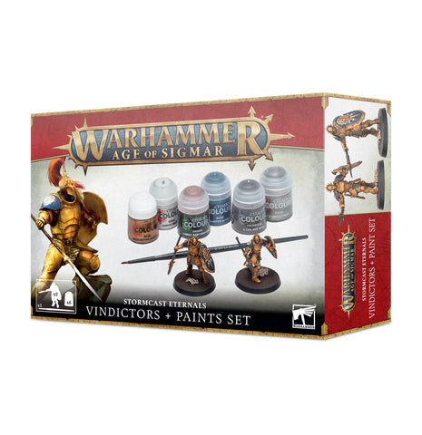 Warhammer Age of Sigmar: Stormcast Eternals Vindictors + Paints Set - миниатюри