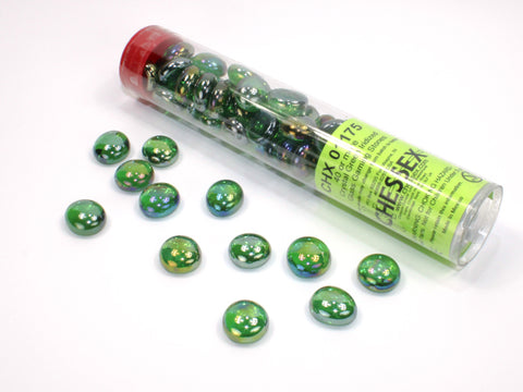 Chessex Gaming Glass Stones in Tube - Iridized Crystal Green - камъчета