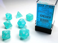 Chessex Frosted Polyhedral 7-Die Set - Teal/White - зарчета
