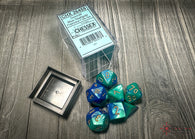 Chessex Gemini Polyhedral 7-Die Set - Blue-Teal with gold - зарчета